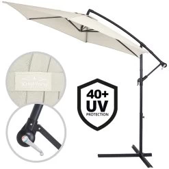 Ampelschirm Creme Alu Ø330cm UV-Schutz 50+