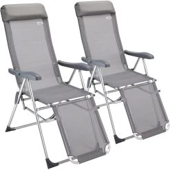 Gartenstuhl Hochlehner 2er-Set Anthrazit Alu