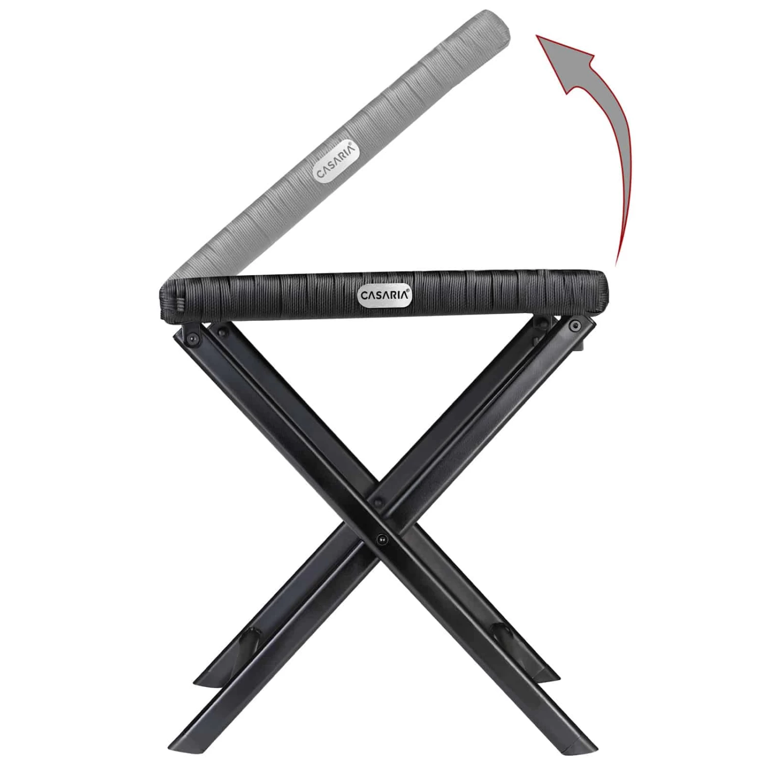 Polyrattan Klapphocker Rom 3in1 2er-Set Schwarz 5 Polyrattan Klapphocker Rom 3in1 2er-Set Schwarz – Bild 5