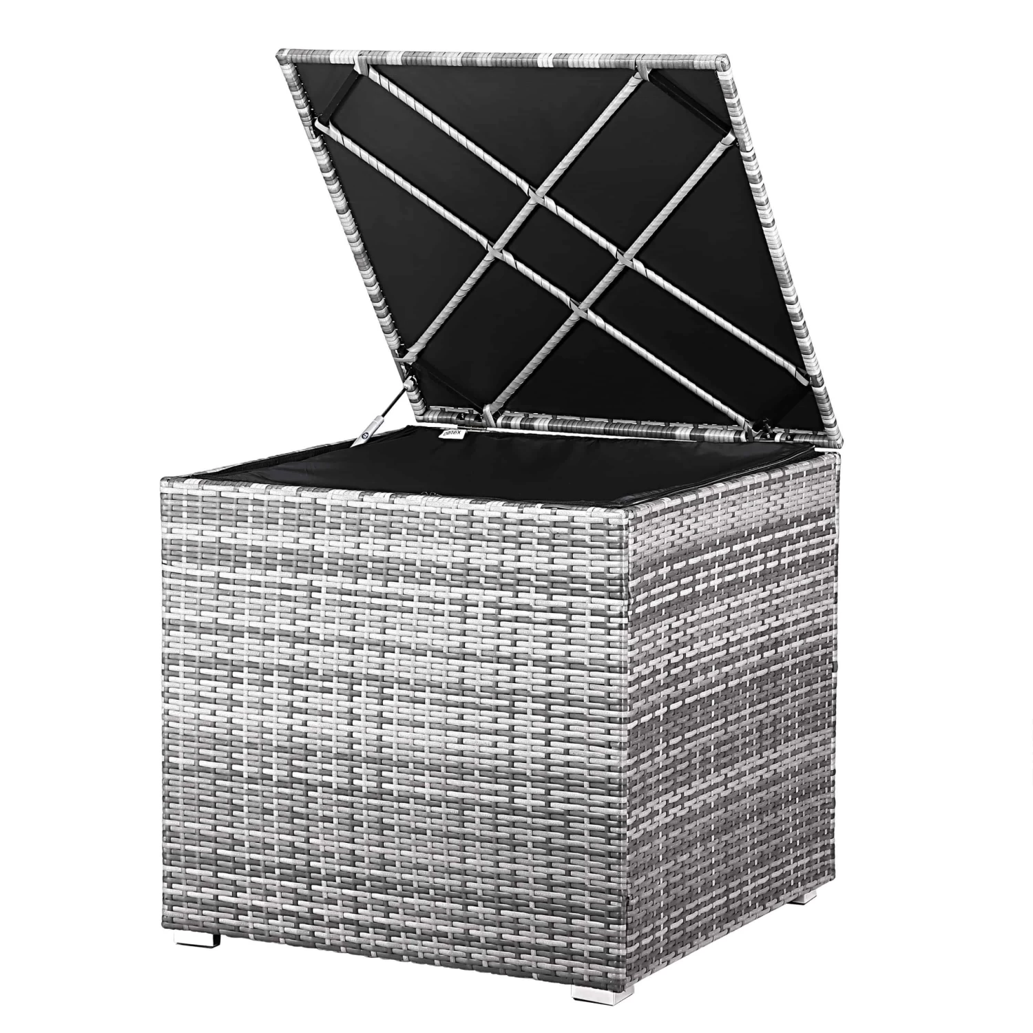 Polyrattan Auflagenbox Grau 75x75x70cm 1 Polyrattan Auflagenbox Grau 75x75x70cm