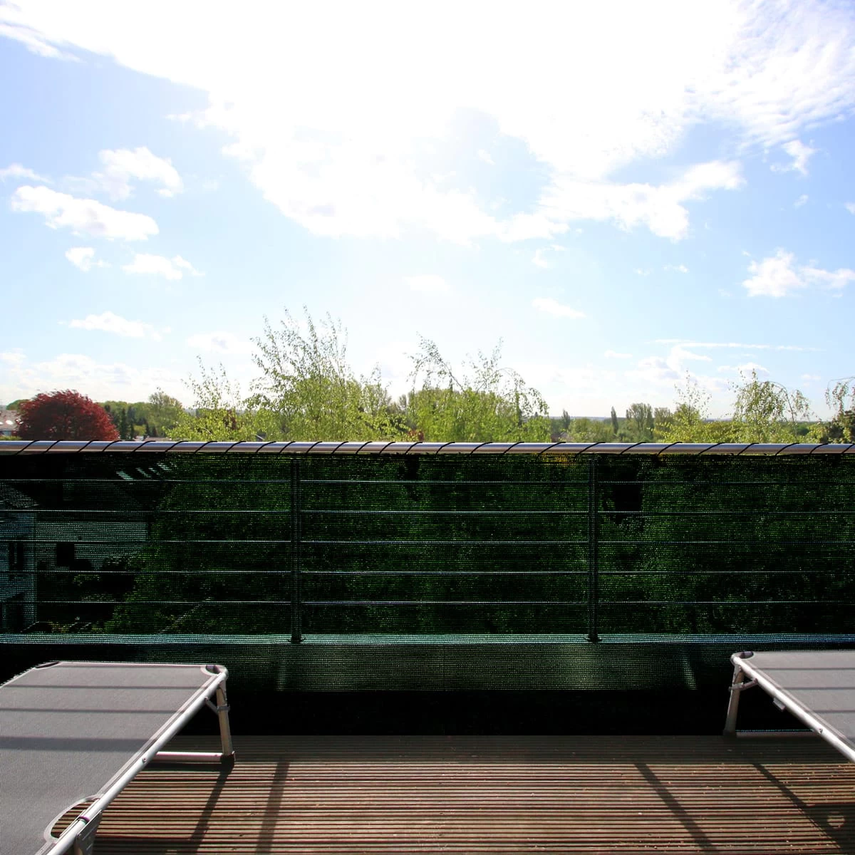 Balkonsichtschutz Dunkelgrün 1x10m 2 Balkonsichtschutz Dunkelgrün 1x10m – Bild 2