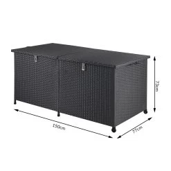 Polyrattan-Auflagenbox Schwarz 150x77x73cm Mit Rollen 38 Polyrattan-Auflagenbox Schwarz 150x77x73cm Mit Rollen -Garten & Außenbereich 57f6dc9b3832f07e66a7b51f87dd9c79 de 108343d 4
