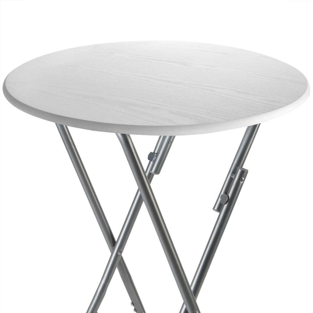 Stehtisch Weiß Holzdekor Ø60cm Klappbar 12 Stehtisch Weiß Holzdekor Ø60cm Klappbar – Bild 12