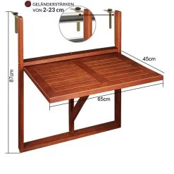 Balkonhängetisch Akazienholz 65x45x87cm FSC®-zertifiziert Klappbar 19 Balkonhängetisch Akazienholz 65x45x87cm FSC®-zertifiziert Klappbar -Garten & Außenbereich 5c64e228133e8bd95492f1f0d912305d de 102331d 10
