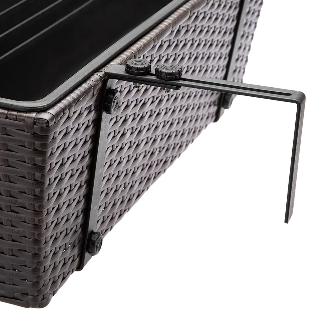 Polyrattan Blumenkasten 2er-Set Braun 8 Polyrattan Blumenkasten 2er-Set Braun – Bild 8