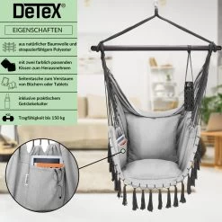 Hängesessel Hellgrau 170x100x150cm -Garten & Außenbereich 5e91cd91462425b1d9508aa1e29b912e 111