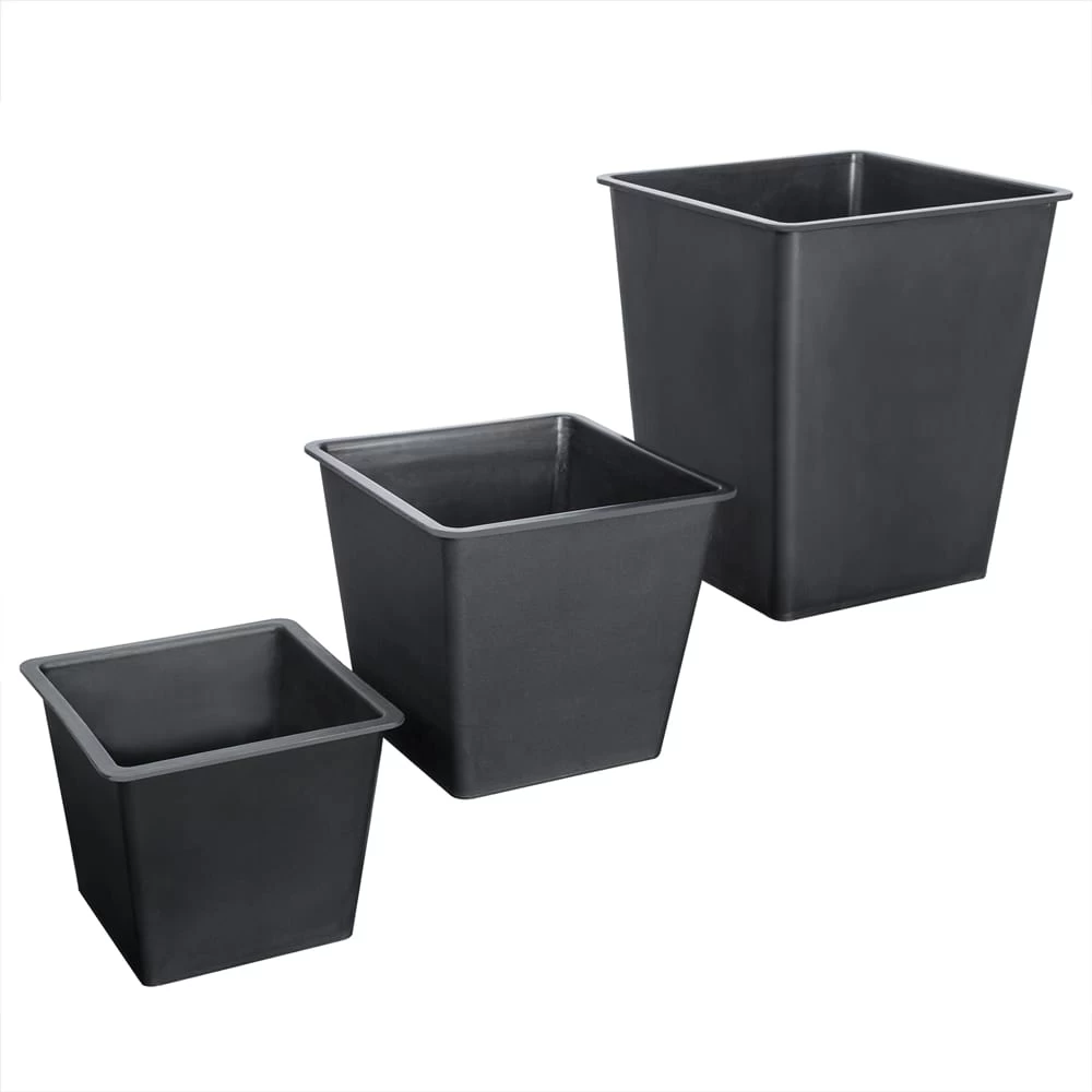 Polyrattan Blumentopf 3er-Set Schwarz 5 Polyrattan Blumentopf 3er-Set Schwarz – Bild 5
