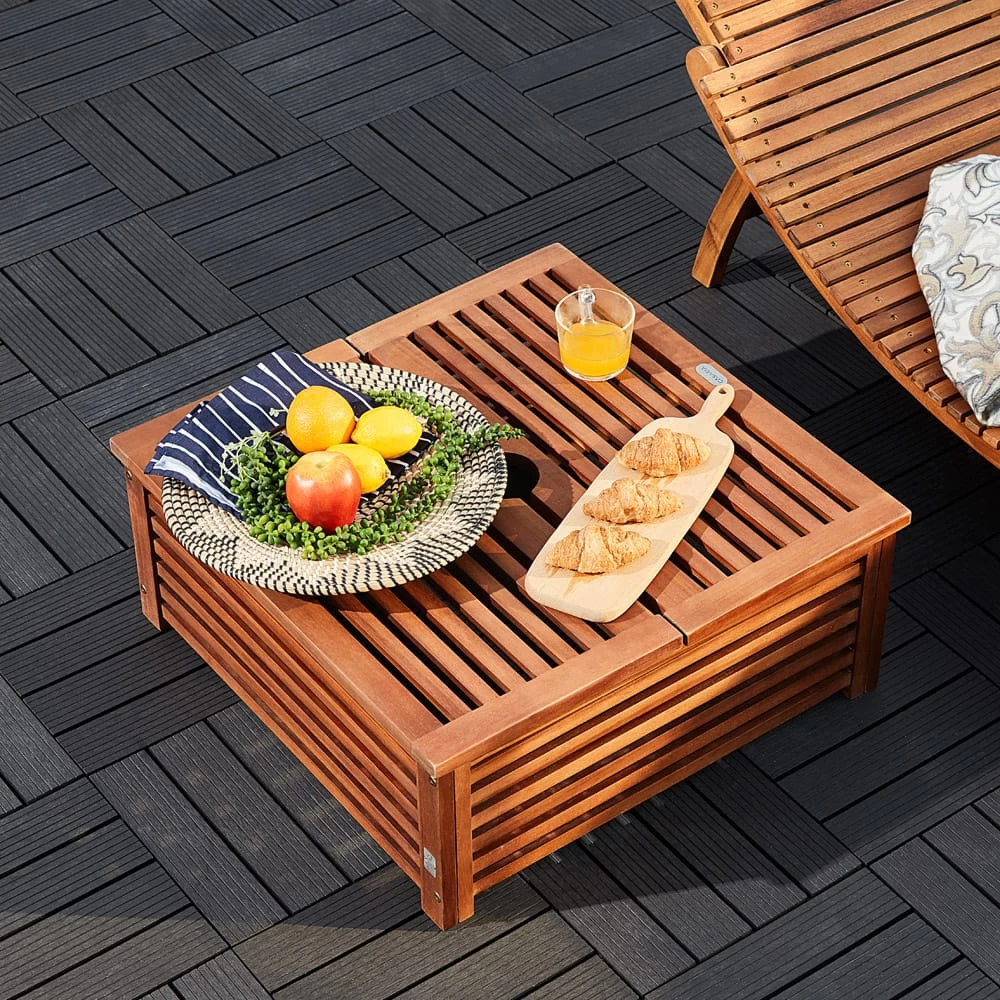 Schirmständer Abdeckung Akazienholz 62x62x26cm 4 Schirmständer Abdeckung Akazienholz 62x62x26cm – Bild 4