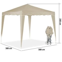 Faltpavillon Capri Beige 3x3m Inkl. 4 Seitenwände -Garten & Außenbereich 618a6b70aa45013dc4491a1bc524780e de 105734d 5