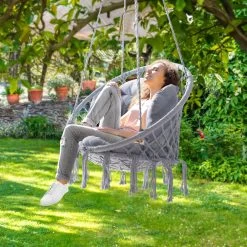 Hängesessel Hellgrau 80x60x140cm 13 Hängesessel Hellgrau 80x60x140cm -Garten & Außenbereich 622853154c354e51ff8100a908b1575e de 109254d 18 1