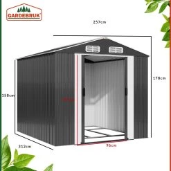 Geräteschuppen Anthrazit Metall 312x257x177,5cm -Garten & Außenbereich 624636731bea984d50731782851c14e0 de 990745d 29 1