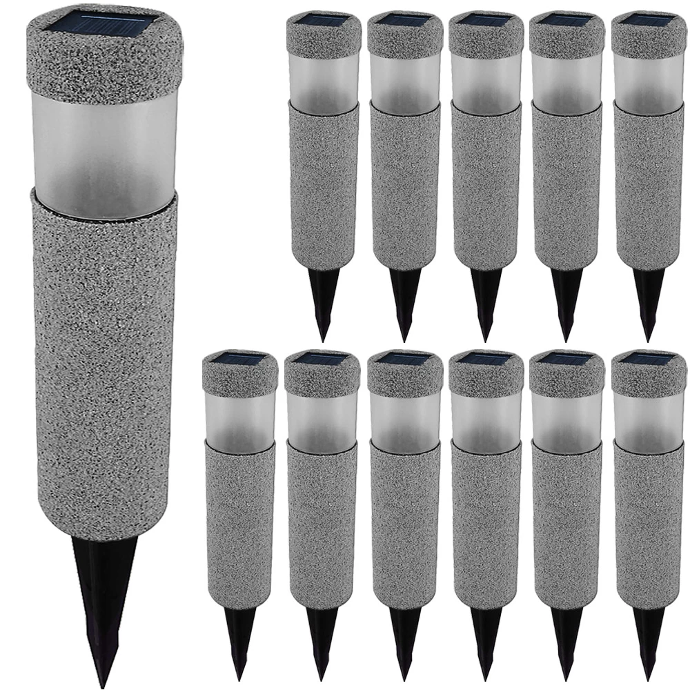LED Solarleuchte 12er-Set Steinoptik 1 LED Solarleuchte 12er-Set Steinoptik