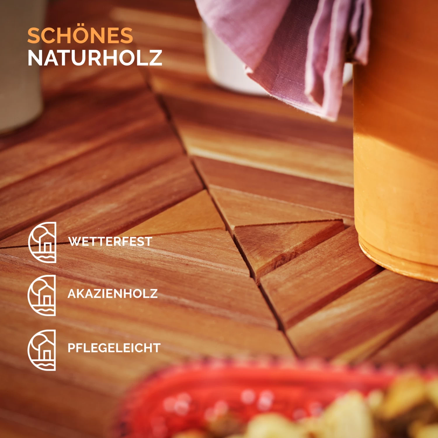 Stehtisch Akazienholz 75x75x110cm 6 Stehtisch Akazienholz 75x75x110cm – Bild 6