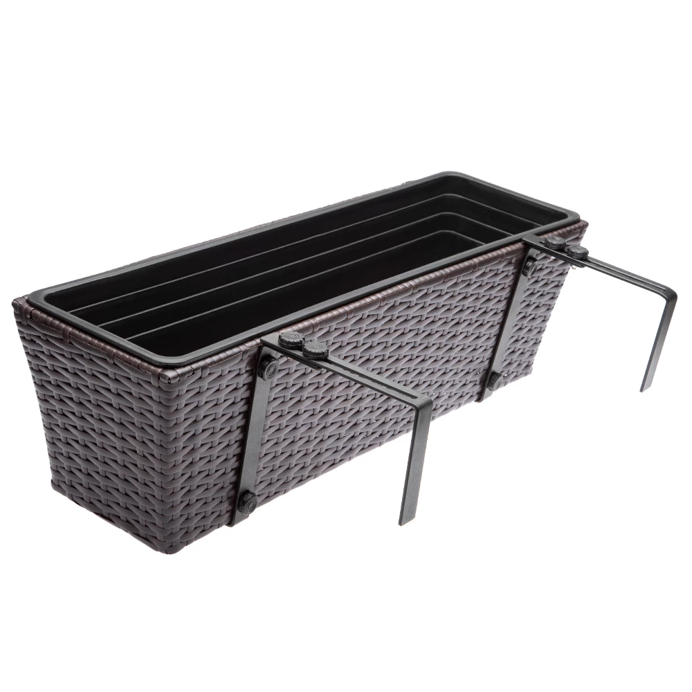 Polyrattan Blumenkasten 4er-Set Braun 5 Polyrattan Blumenkasten 4er-Set Braun – Bild 5