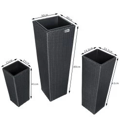 Polyrattan Blumentopf 3er-Set Schwarz 14 Polyrattan Blumentopf 3er-Set Schwarz -Garten & Außenbereich 69106027034b05aab24c9b8cd17b954f de 106644d 5