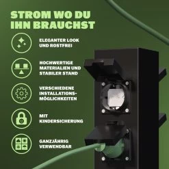 Gartensteckdose Schwarz 4er-Stecker 38x12,5x12,5cm -Garten & Außenbereich 695b073f46c4f98d33603088f6f414ab 03 109603 on dts amz high de 1