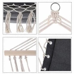 Hängestuhl Grau 55x100cm Mit Fransen -Garten & Außenbereich 69e83d174c268ffc75a8aa84e306e32d de 107499d 4 1