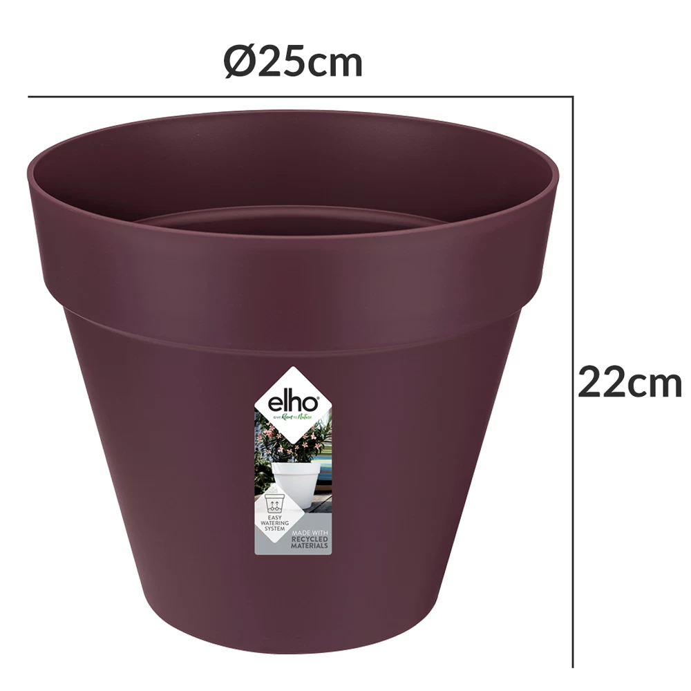 Elho Blumentopf Maulbeere Matt 25x22cm 5,5L 4 Elho Blumentopf Maulbeere Matt 25x22cm 5,5L – Bild 4