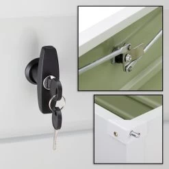 Abschließbare Auflagenbox Weiß Metall -Garten & Außenbereich 6c6f54592dc2fa4c9833cab6253e61f3 de 108581d 9