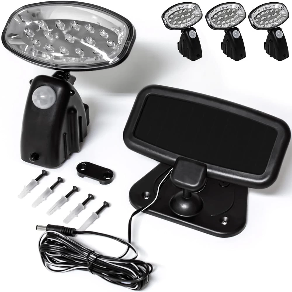 LED Solar-Wandlampe 3er-Set Bewegungsmelder 1 LED Solar-Wandlampe 3er-Set Bewegungsmelder