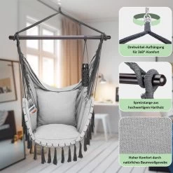 Hängesessel Hellgrau 170x100x150cm -Garten & Außenbereich 6ea528cb2b5aac5551c2b660f574ee9f 222