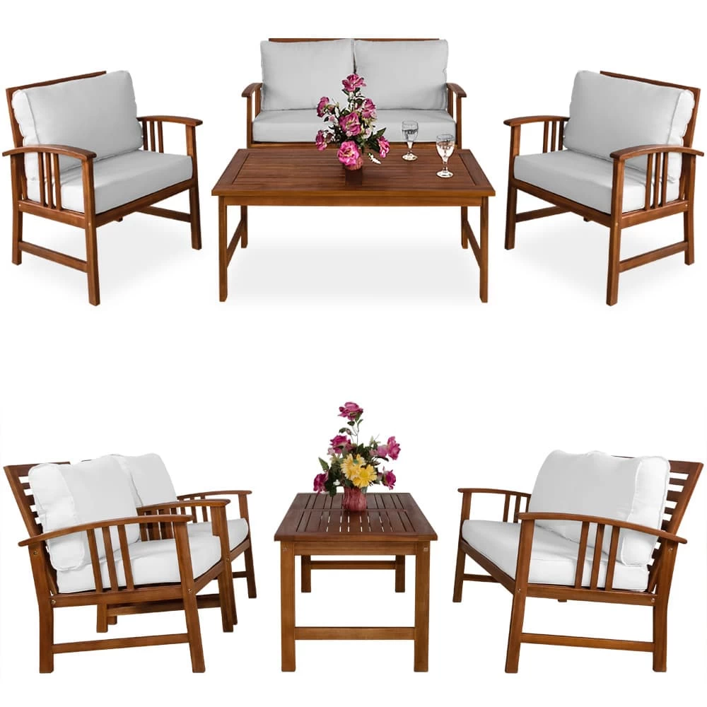 Garten-Sitzgruppe Atlas 4-tlg. Creme Akazienholz 1 Garten-Sitzgruppe Atlas 4-tlg. Creme Akazienholz