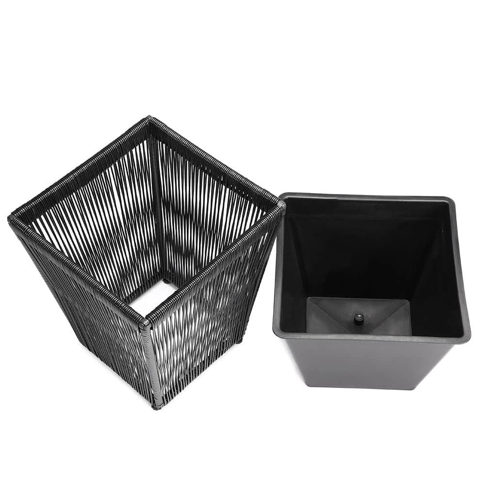 Blumenkasten Acapulco 2er-Set Schwarz 36x36x40cm 7 Blumenkasten Acapulco 2er-Set Schwarz 36x36x40cm – Bild 7