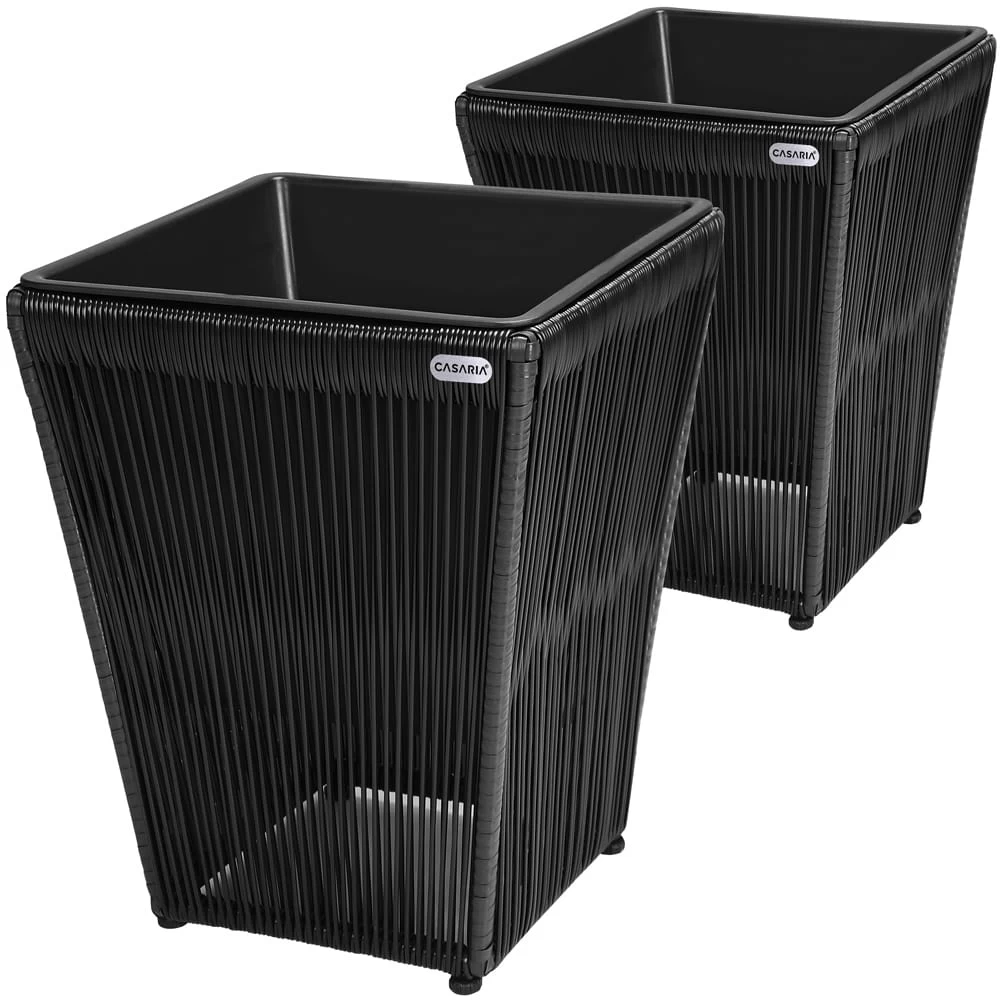 Blumenkasten Acapulco 2er-Set Schwarz 36x36x40cm 1 Blumenkasten Acapulco 2er-Set Schwarz 36x36x40cm