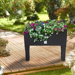 Hochbeet 2er-Set Polyrattanoptik Anthrazit 60x25x46cm -Garten & Außenbereich 7bd418f01991fff1a0523ed7d480cd3d de 108518d 9 1 1 1