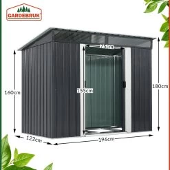 Geräteschuppen Anthrazit Metall 196x122x180cm 16 Geräteschuppen Anthrazit Metall 196x122x180cm -Garten & Außenbereich 7d282eaa4907b2561824ceedf183c8ac de 993483d 14 1