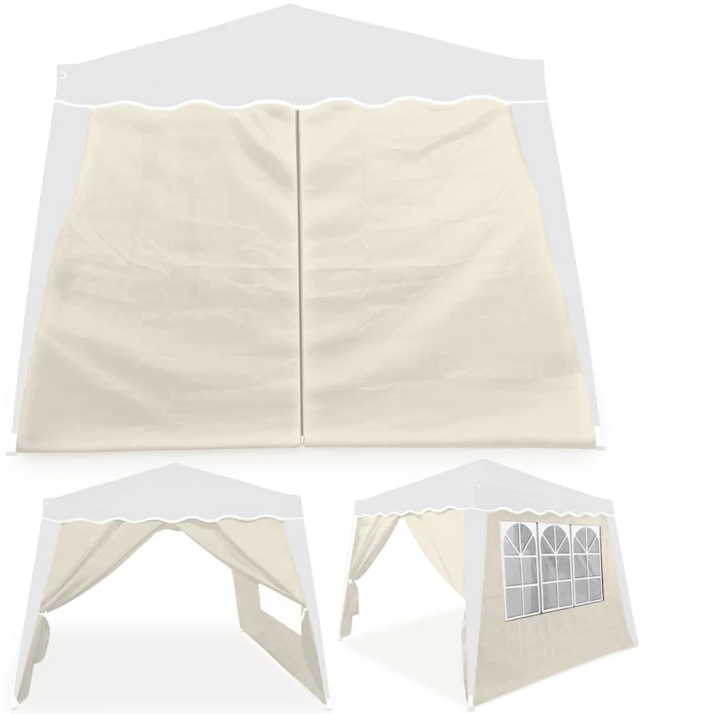 Seitenwand Faltpavillon Capri 2er-Set Beige 3x3m 1 Seitenwand Faltpavillon Capri 2er-Set Beige 3x3m