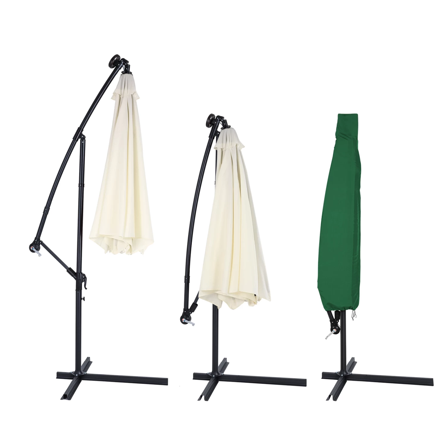 Abdeckung Ampelschirm Sonnenschirm Grün 3,5m 3 Abdeckung Ampelschirm Sonnenschirm Grün 3,5m – Bild 3