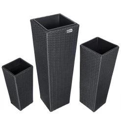 Polyrattan Blumentopf 3er-Set Schwarz 15 Polyrattan Blumentopf 3er-Set Schwarz -Garten & Außenbereich 80d4d120e6e09d7c21bd34c8b6a7b049 de 106644d 7
