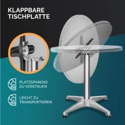 Stehtisch 2er-Set Silber Alu Ø60cm Klappbar, Höhenverstellbar -Garten & Außenbereich 85353fe0805ee07c5b14553bfb5c0446 11low