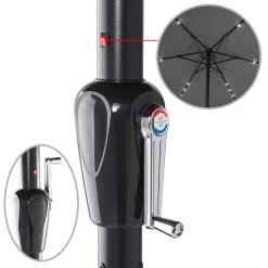 LED Solar Sonnenschirm Athen Anthrazit Ø330cm -Garten & Außenbereich 87e01558b6bda91f63ebf33c2ca8c997 de 107007d 6