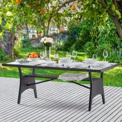 Polyrattan Gartentisch Takeo Braun 190x90x74cm Glas -Garten & Außenbereich 8f8b2fb17d80e4edc028055b245304ec de 995693d 18 1