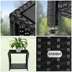 Polyrattan Beistelltisch Vedis Schwarz 45x45x40cm -Garten & Außenbereich 908712bc8abadb563c4b4de471ed75cc de 109508d 08 1