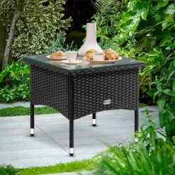Polyrattan Beistelltisch Schwarz 50x50x45cm 10 Polyrattan Beistelltisch Schwarz 50x50x45cm -Garten & Außenbereich 90d03098af299f17cd61f86c637cd963 de 102763d 16 1