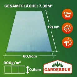 Hohlkammerstegplatten 10er-Set Transparent 6mm 7,32m² -Garten & Außenbereich 92c4aa0134189a98ae28379af5c0303e 07 109590 on dts web low de 1