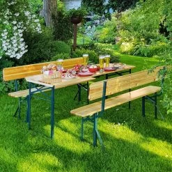 Bierzeltgarnitur 3-tlg. Mit Rückenlehne -Garten & Außenbereich 9339718c03285dba6e259dd4e55d4882 de 100086d 5 1