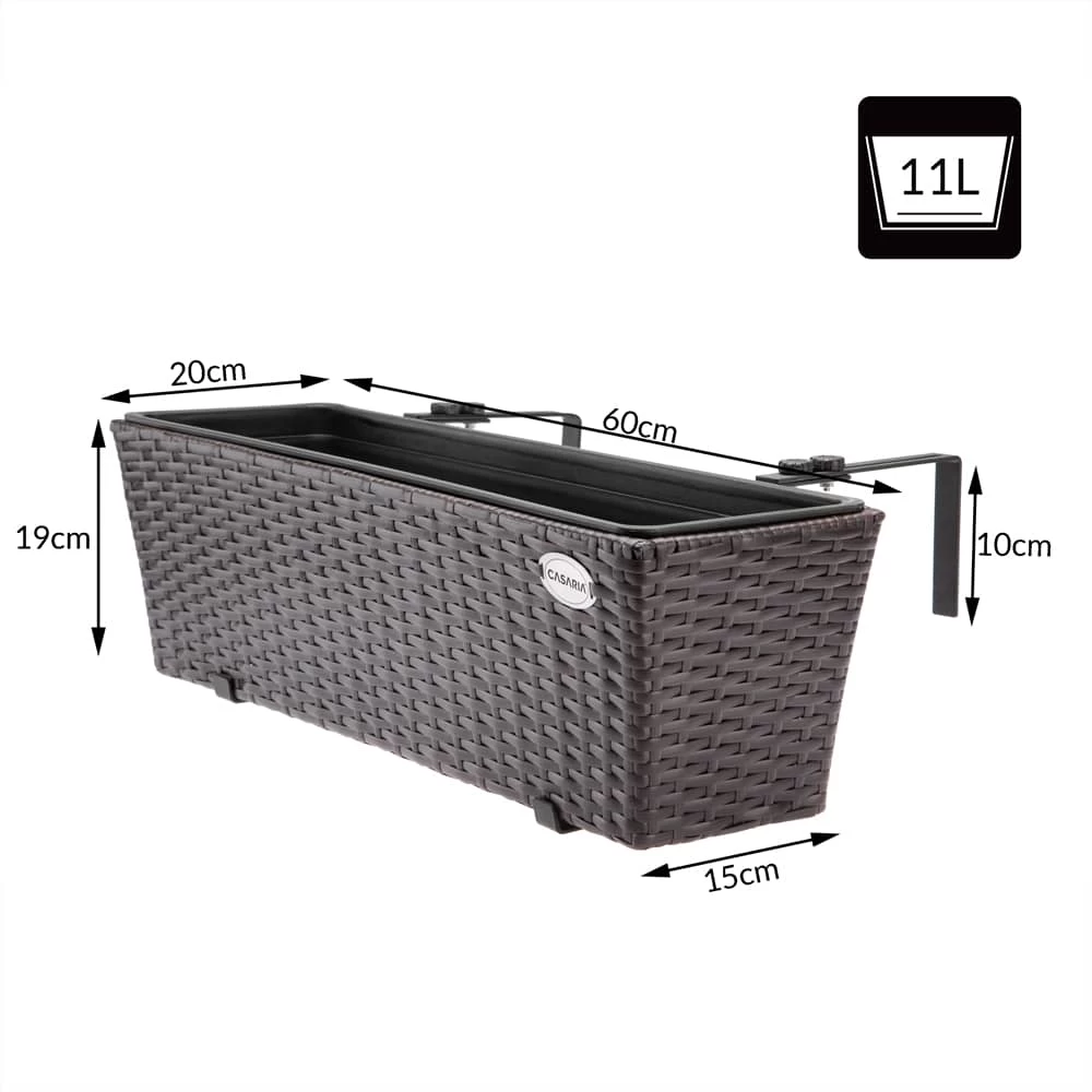 Polyrattan Blumenkasten 4er-Set Braun 3 Polyrattan Blumenkasten 4er-Set Braun – Bild 3