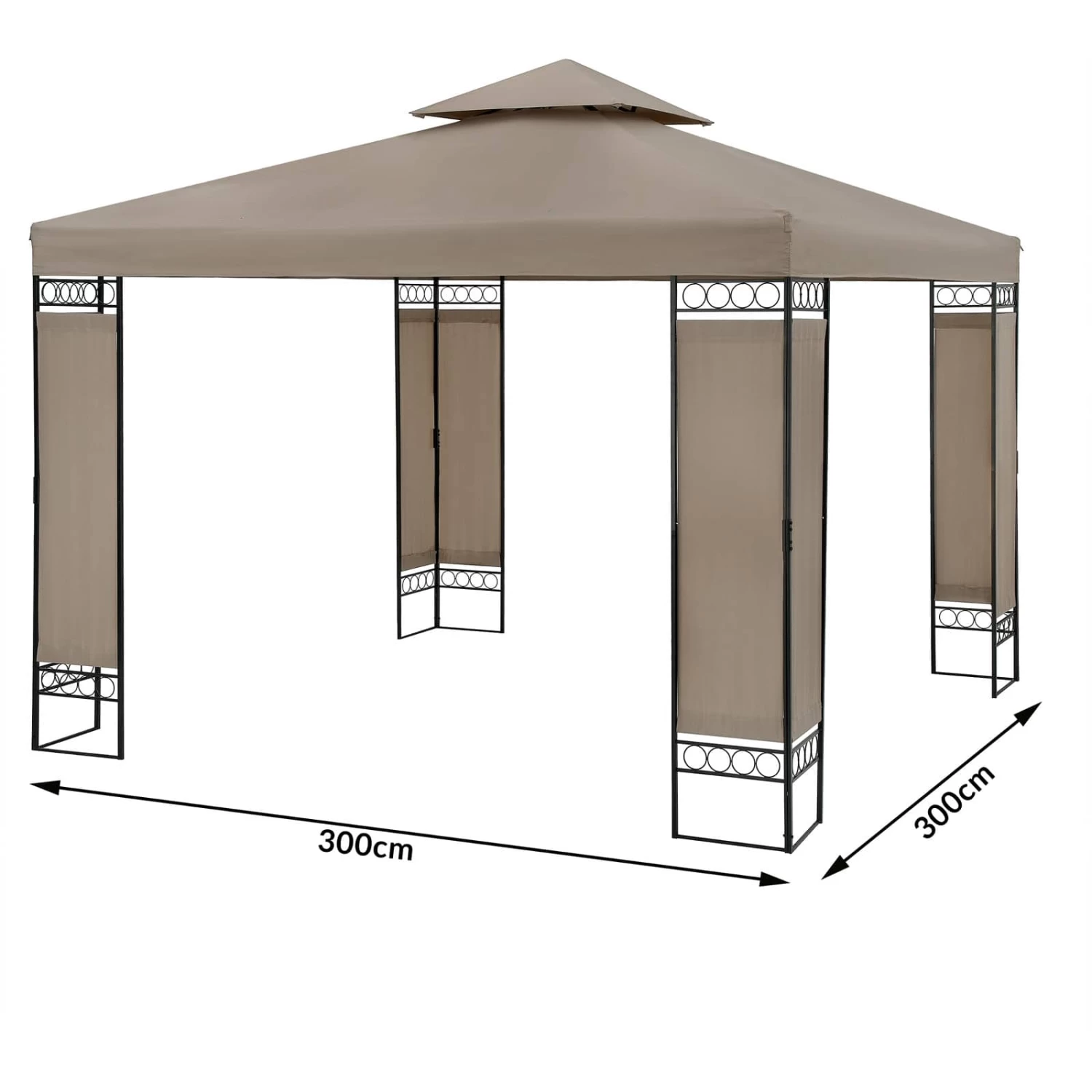 Pavillon Lorca Taupe 3x3m 7 Pavillon Lorca Taupe 3x3m – Bild 7