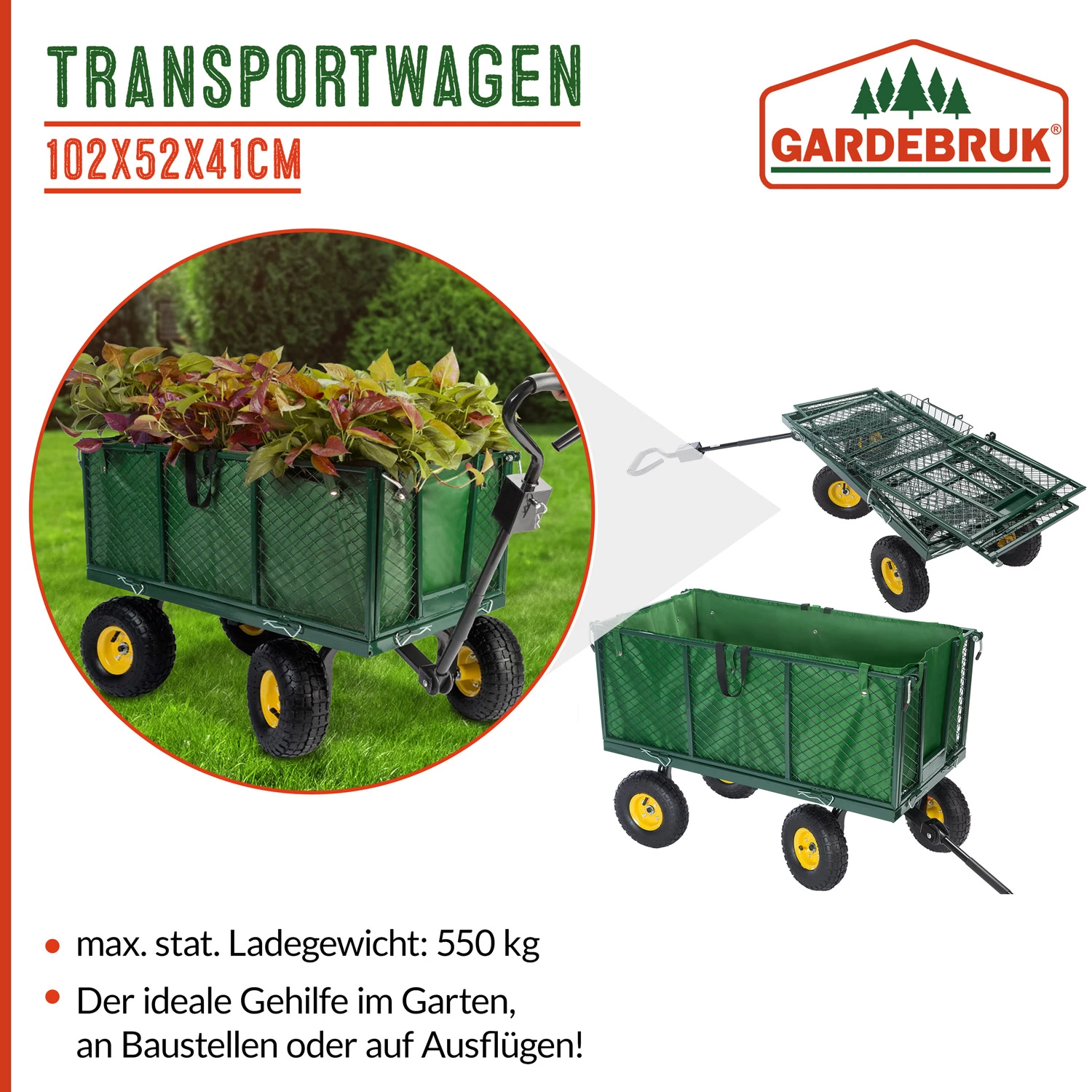 Transportwagen Grün 114x52x64cm 550kg 14 Transportwagen Grün 114x52x64cm 550kg – Bild 14