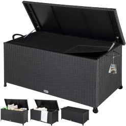 Polyrattan Auflagenbox Schwarz 122x56x61cm Griffe -Garten & Außenbereich 9acf106d6b37ce0ad142dec23b30a28c a de 102318g
