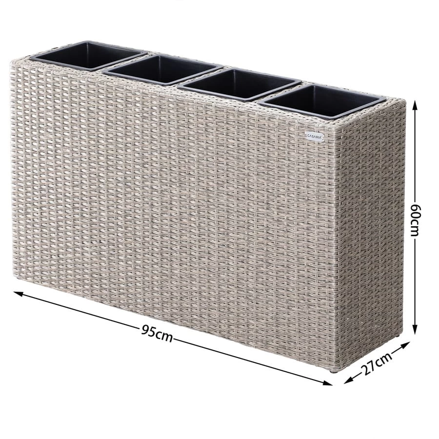 Polyrattan Blumenkasten Creme 95x27x60cm 7 Polyrattan Blumenkasten Creme 95x27x60cm – Bild 7