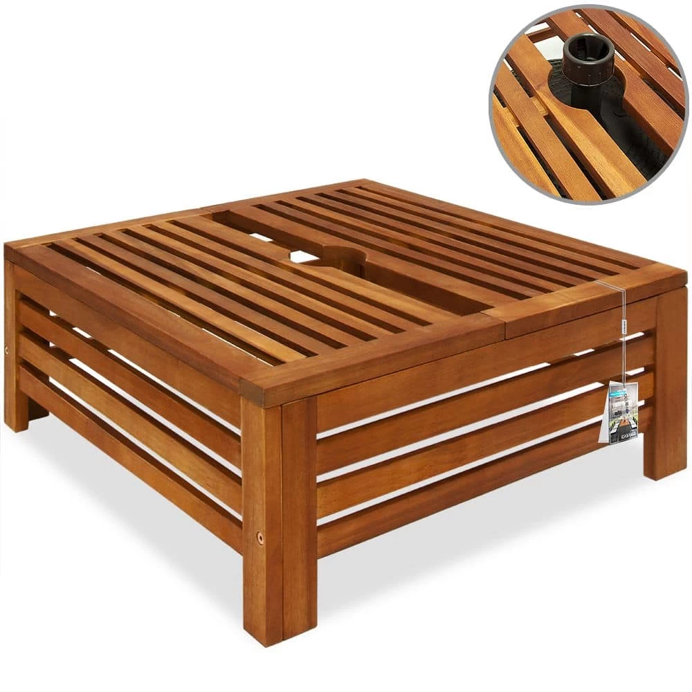 Schirmständer Abdeckung Akazienholz 62x62x26cm 6 Schirmständer Abdeckung Akazienholz 62x62x26cm – Bild 6