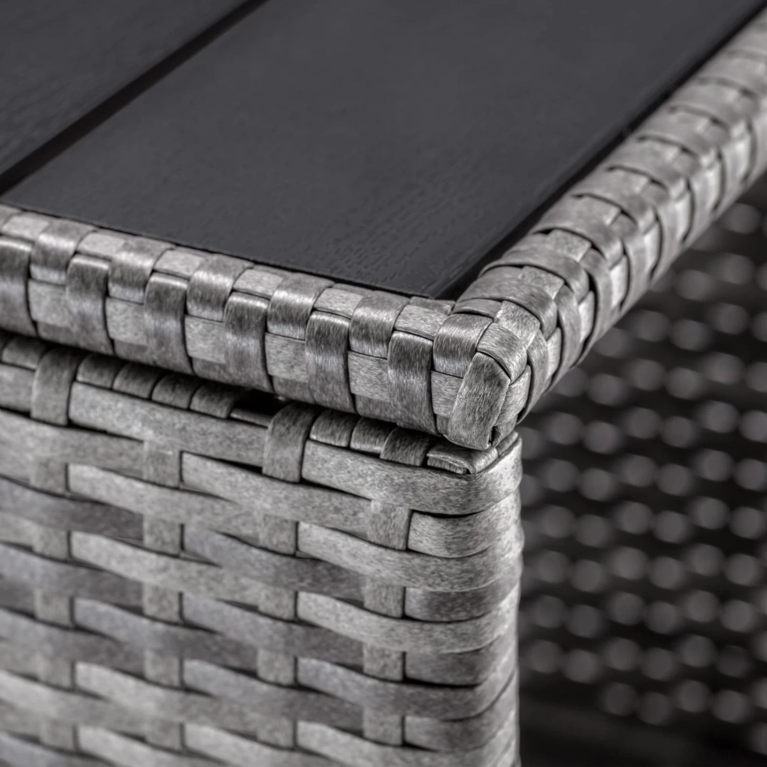 Polyrattan Beistelltisch Vedis Grau 45x45x40cm 8 Polyrattan Beistelltisch Vedis Grau 45x45x40cm – Bild 8