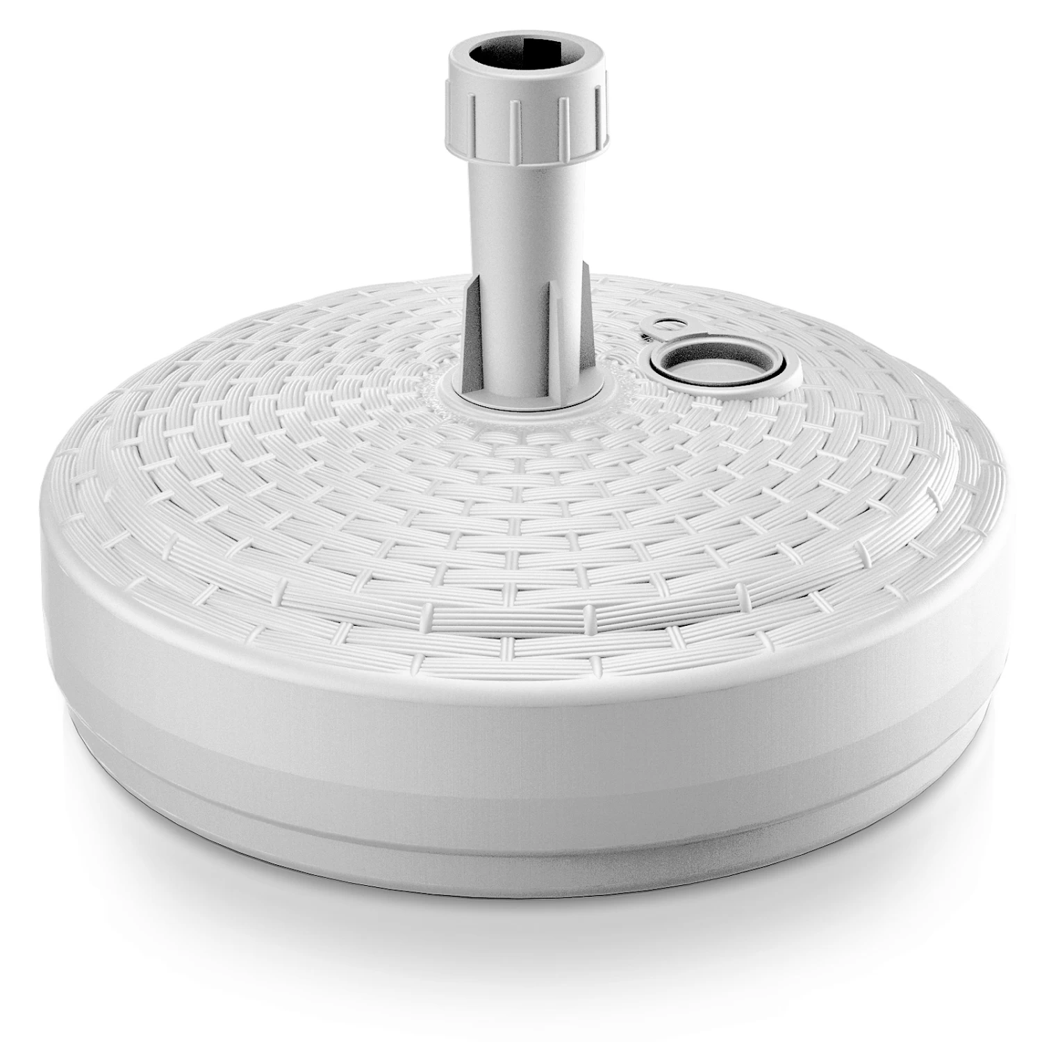 Schirmständer Weiß Polyrattan Optik Ø39cm 1 Schirmständer Weiß Polyrattan Optik Ø39cm