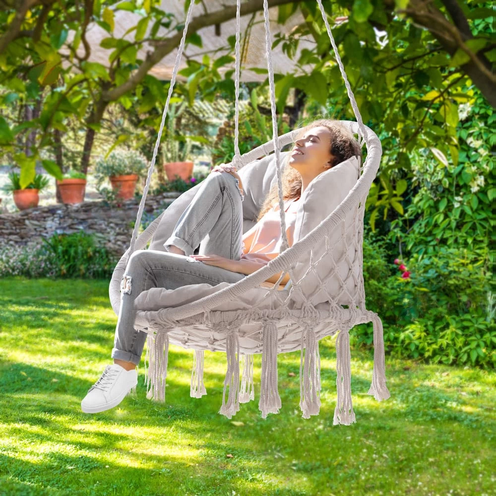 Hängesessel Creme 80x60x140cm 5 Hängesessel Creme 80x60x140cm – Bild 5