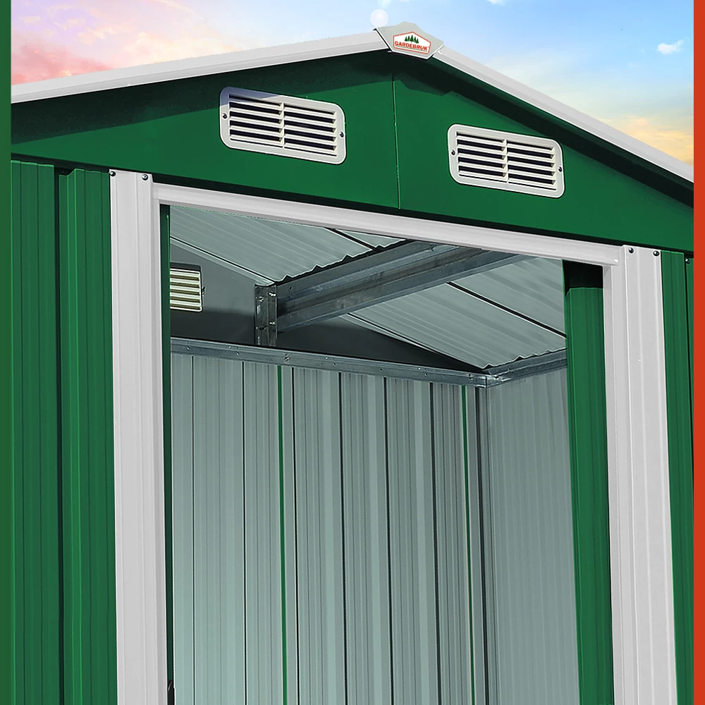 Geräteschuppen Grün Metall 312x257x177,5cm 4 Geräteschuppen Grün Metall 312x257x177,5cm – Bild 4